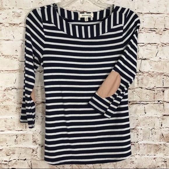 Anthropologie Tops - Anthropologie Monteau Long Sleeve Top SZ S Striped